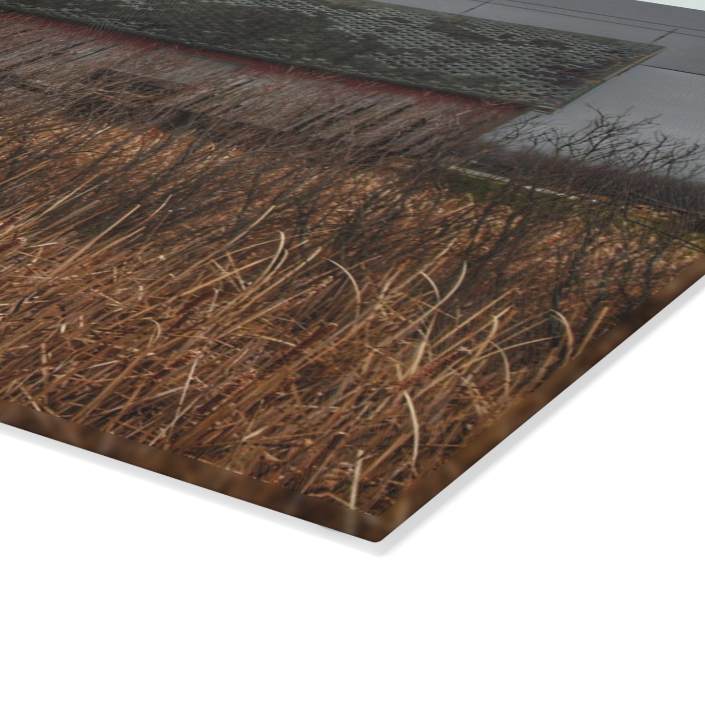 U R There Photography Brown Road Rustic Rustic Farmhouse Tempered-Glass Cutting Board