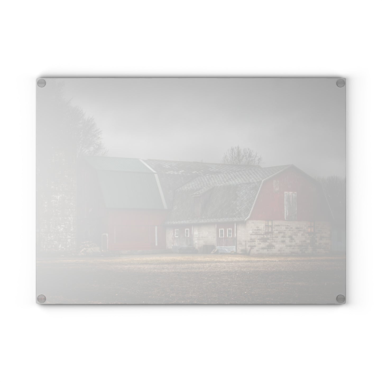 U R There Photography Arbela Reds Rustic Farmhouse Tempered-Glass Cutting Board