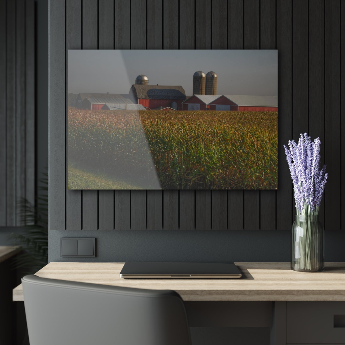 U R There Photography Slattery Road Farm and Cornfield II Rustic Farmhouse Acrylic Wall Print