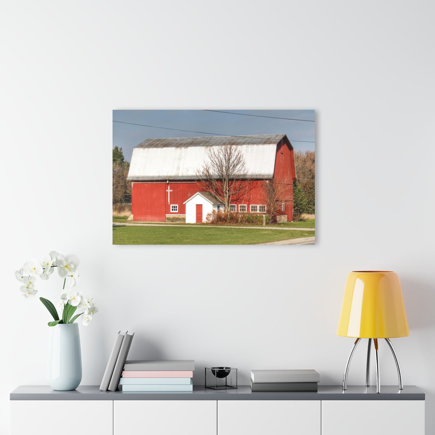 U R There Photography Bray Road Red I Rustic Farmhouse Acrylic Wall Print