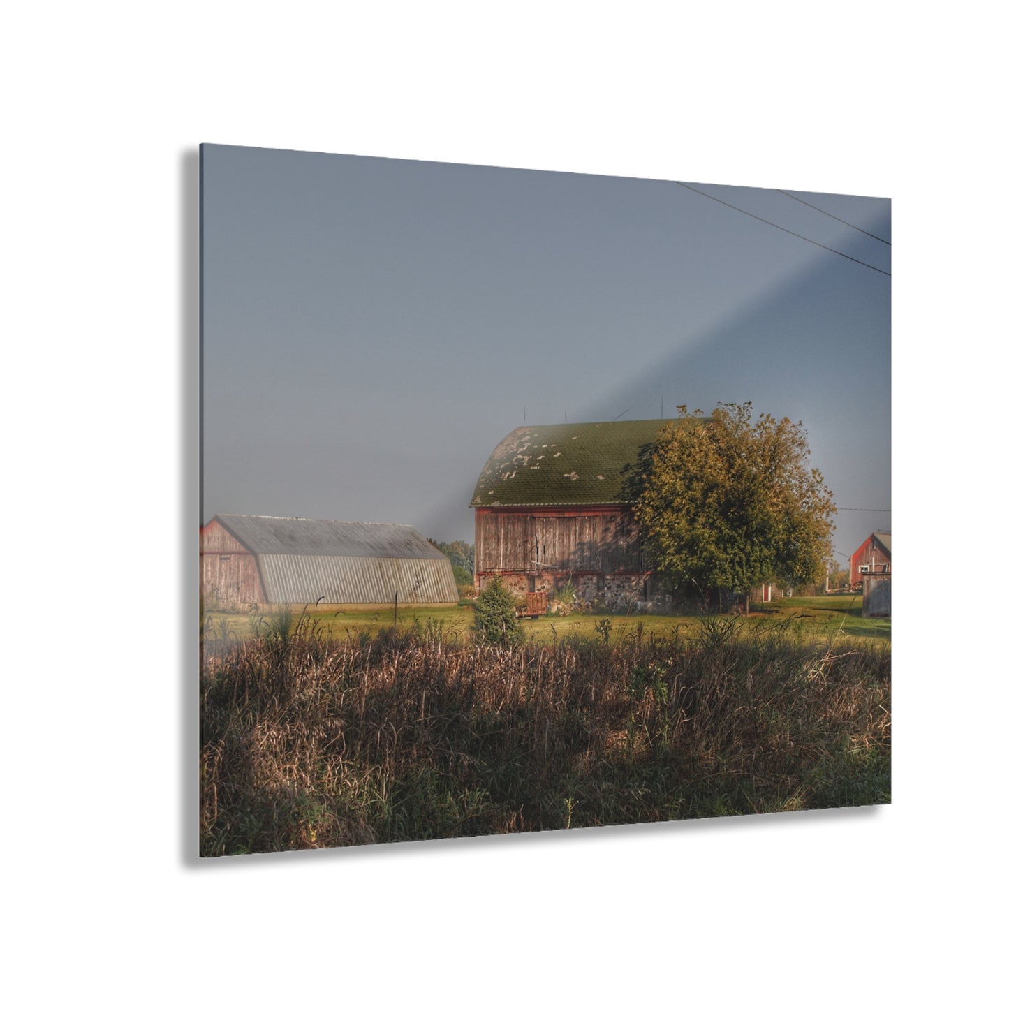 U R There Photography Summers Road Reds Rustic Farmhouse Acrylic Wall Print
