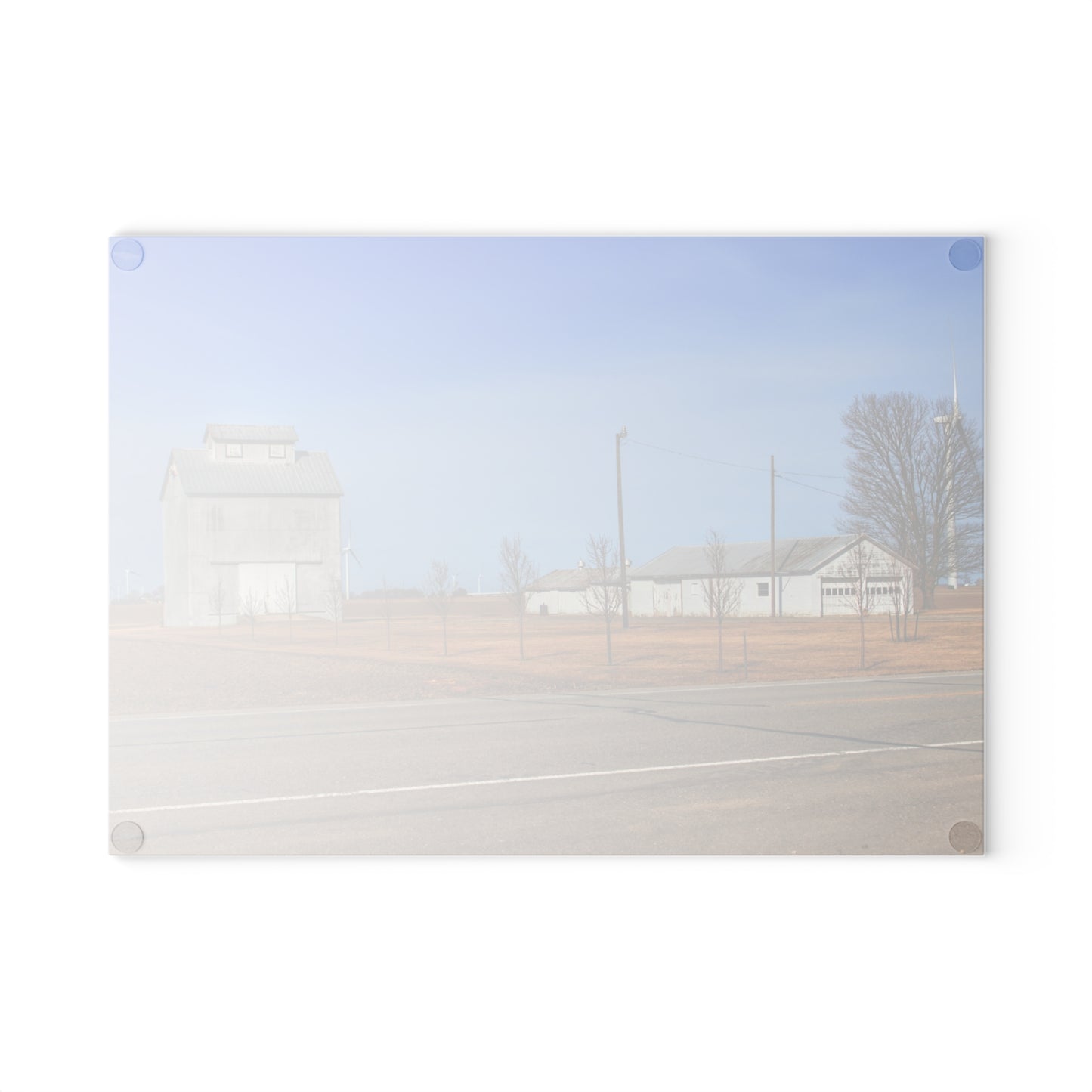 U R There Photography Sebewaing Road Whites Rustic Farmhouse Tempered-Glass Cutting Board