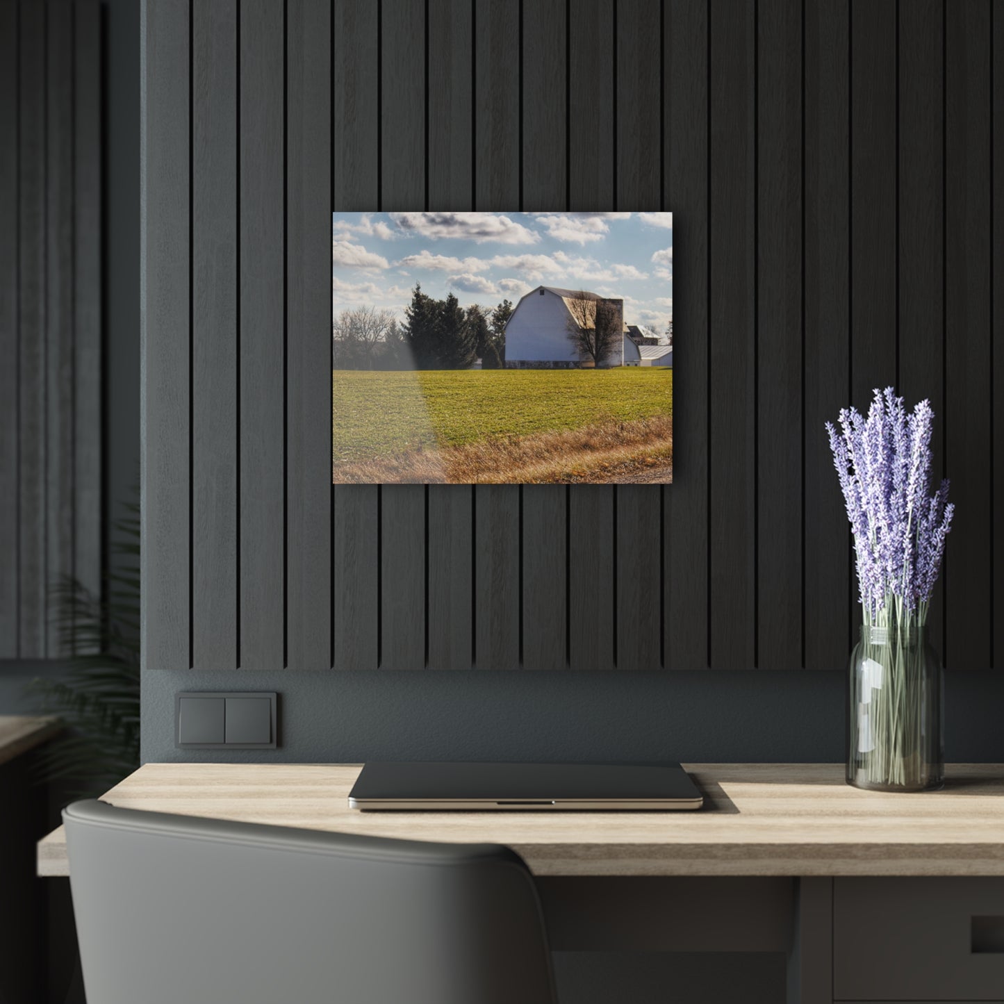 U R There Photography Sandusky White Rustic Farmhouse Acrylic Wall Print