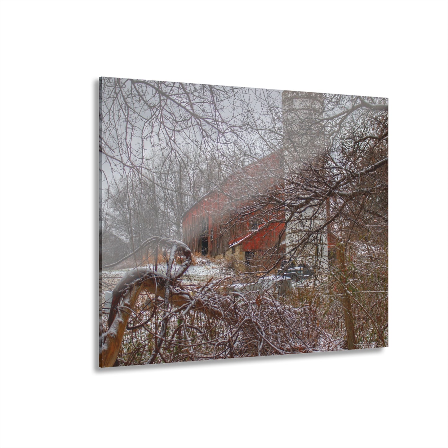 U R There Photography Sandhill Road Hidden Red I Rustic Farmhouse Acrylic Wall Print