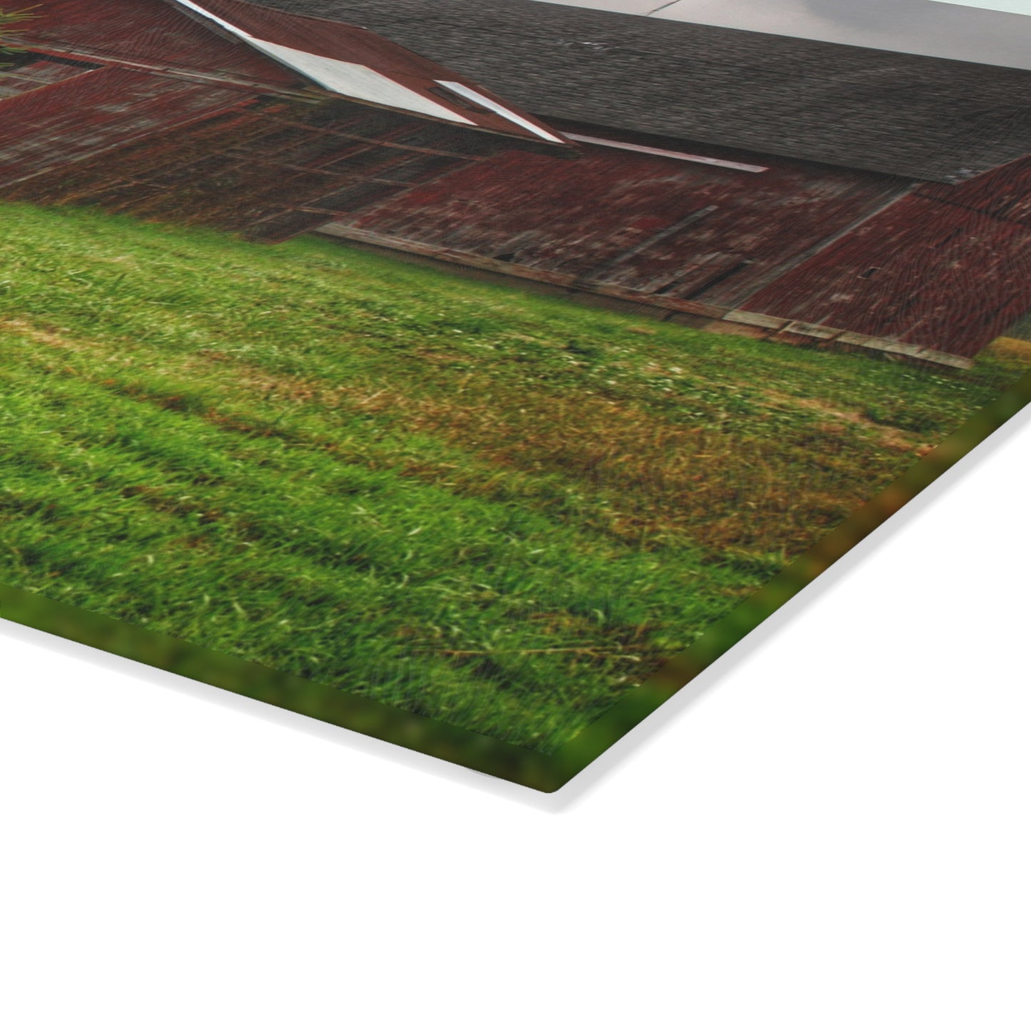 U R There Photography Winslow Road Reds Rustic Farmhouse Tempered-Glass Cutting Board