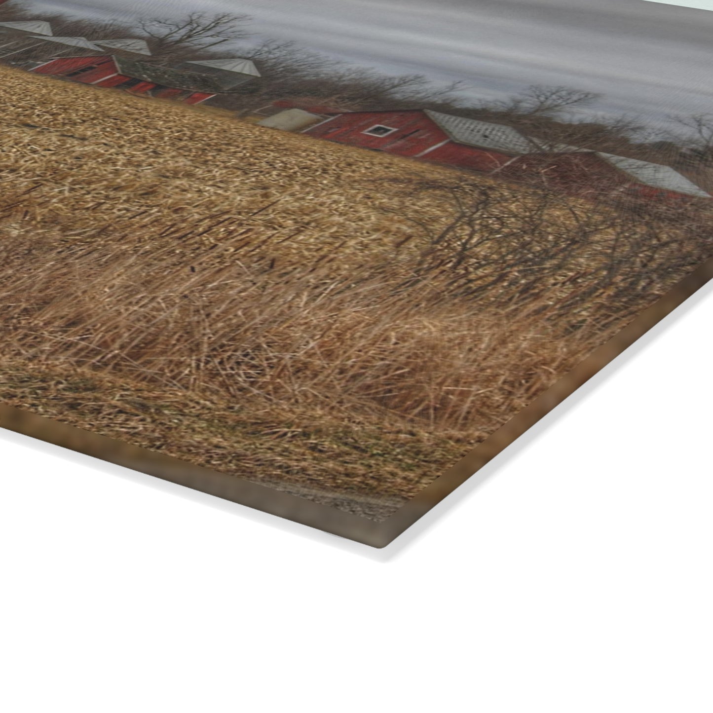 U R There Photography Barns of Arbela II Rustic Farmhouse Tempered-Glass Cutting Board