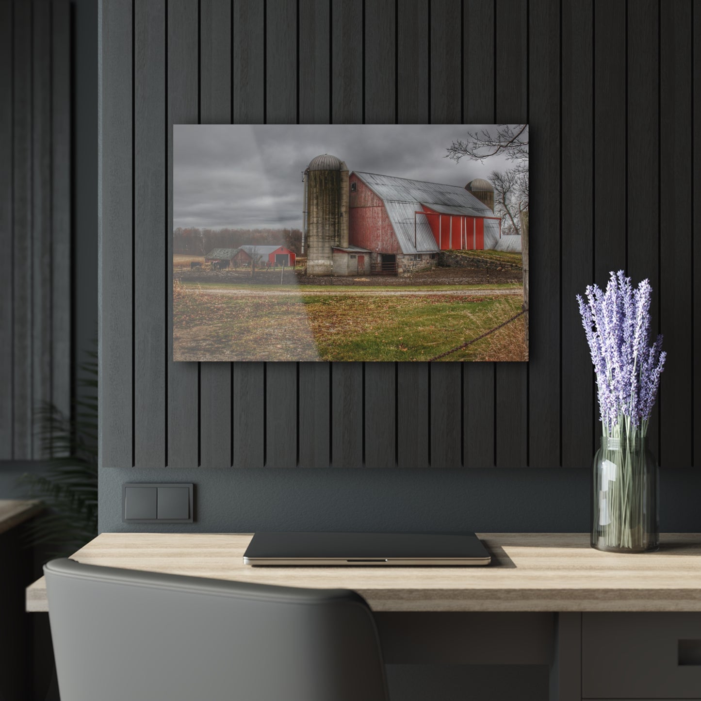 U R There Photography Slattery Roadside Red I Rustic Farmhouse Acrylic Wall Print