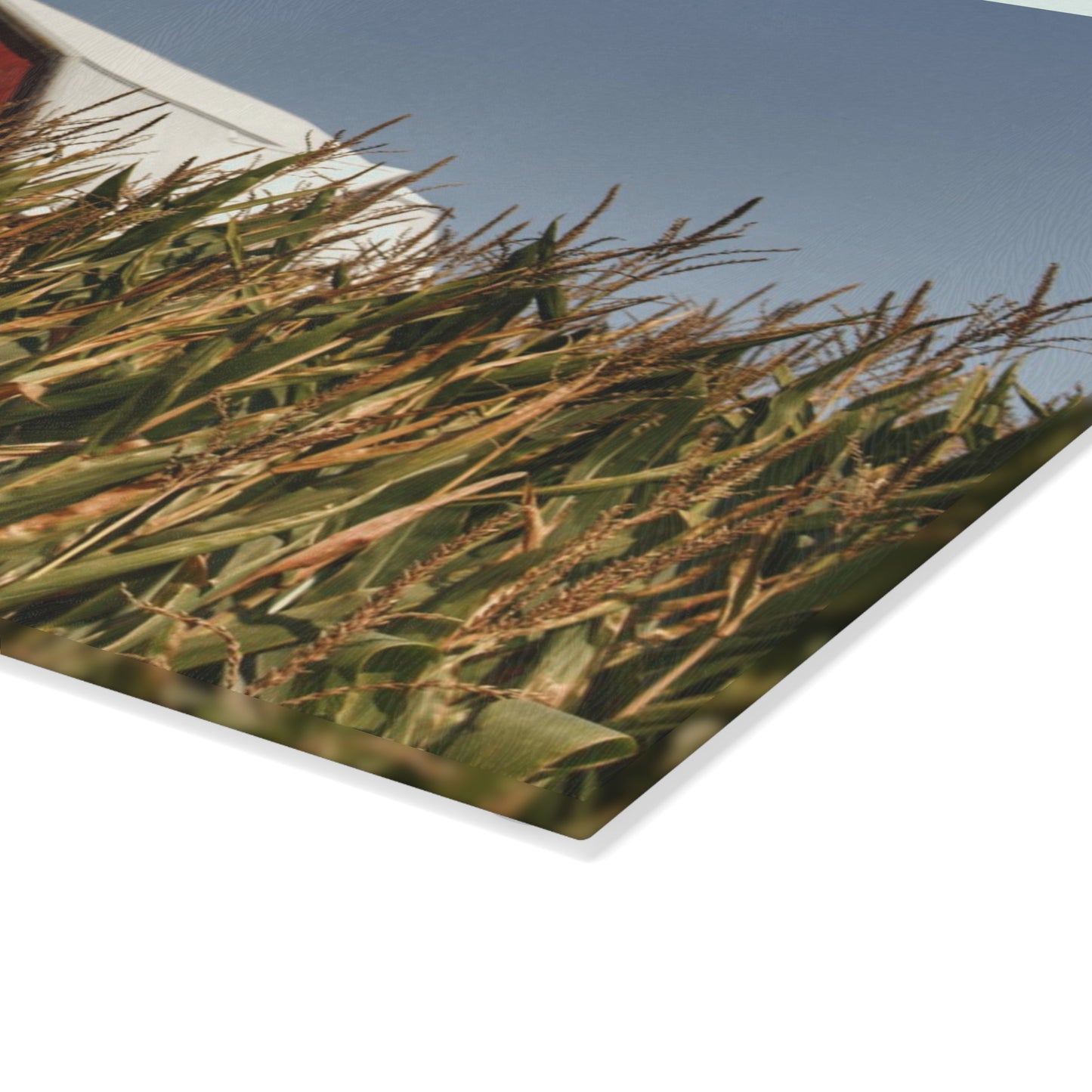 U R There Photography Beyond the Corn Rustic Farmhouse Tempered-Glass Cutting Board