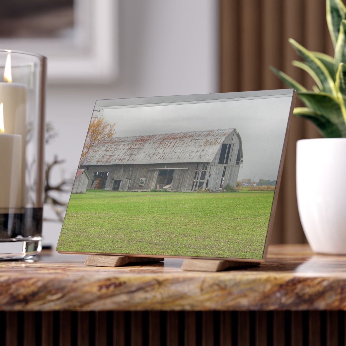 U R There Photography Bradford Road Grey Rustic Farmhouse Decorative Ceramic Tile