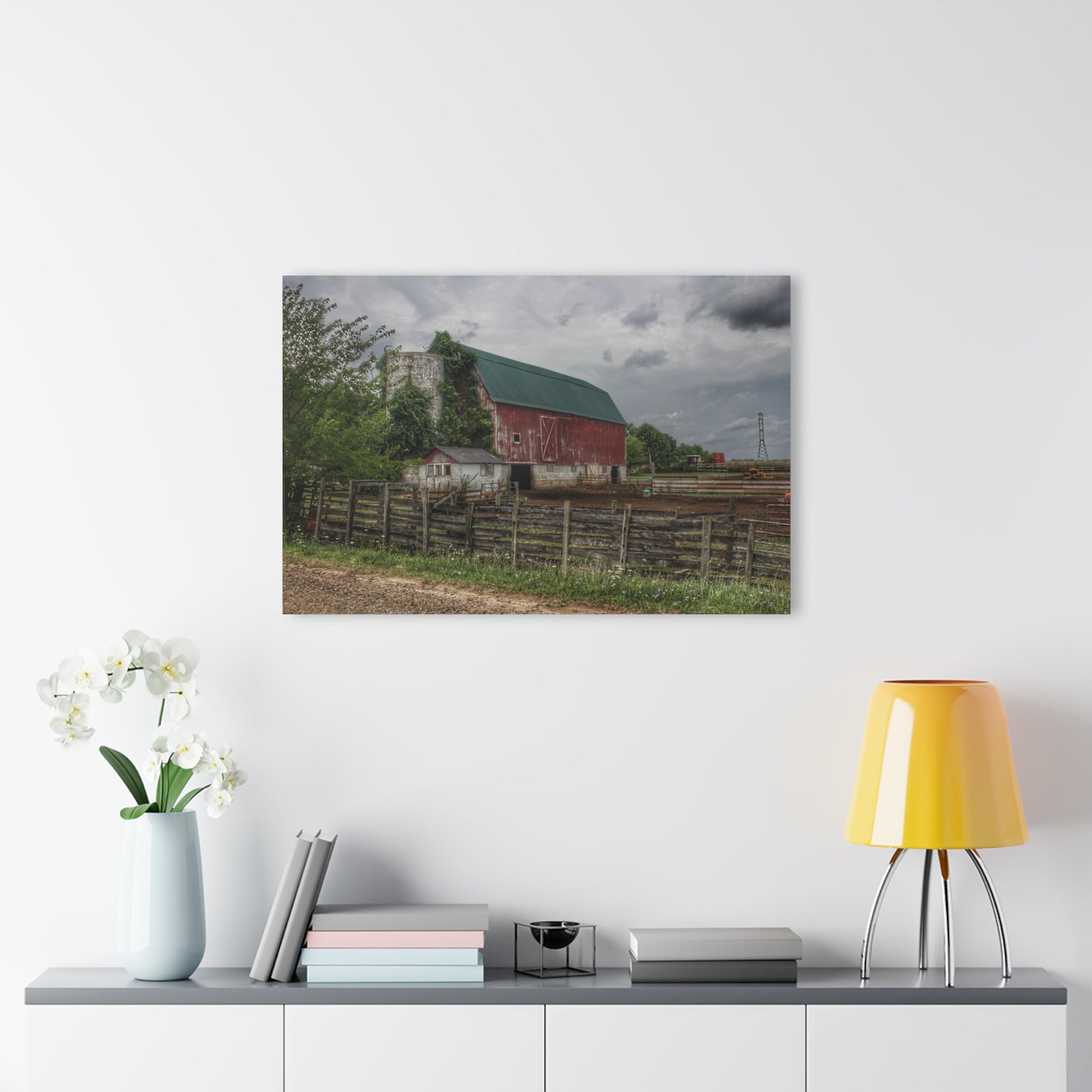U R There Photography West Hunters Creek Road Red I Rustic Farmhouse Acrylic Wall Print