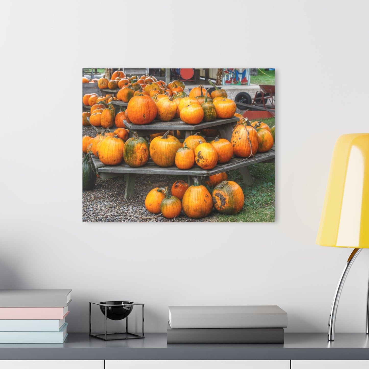 U R There Photography Tabletop Pumpkins Rustic Farmhouse Acrylic Wall Print