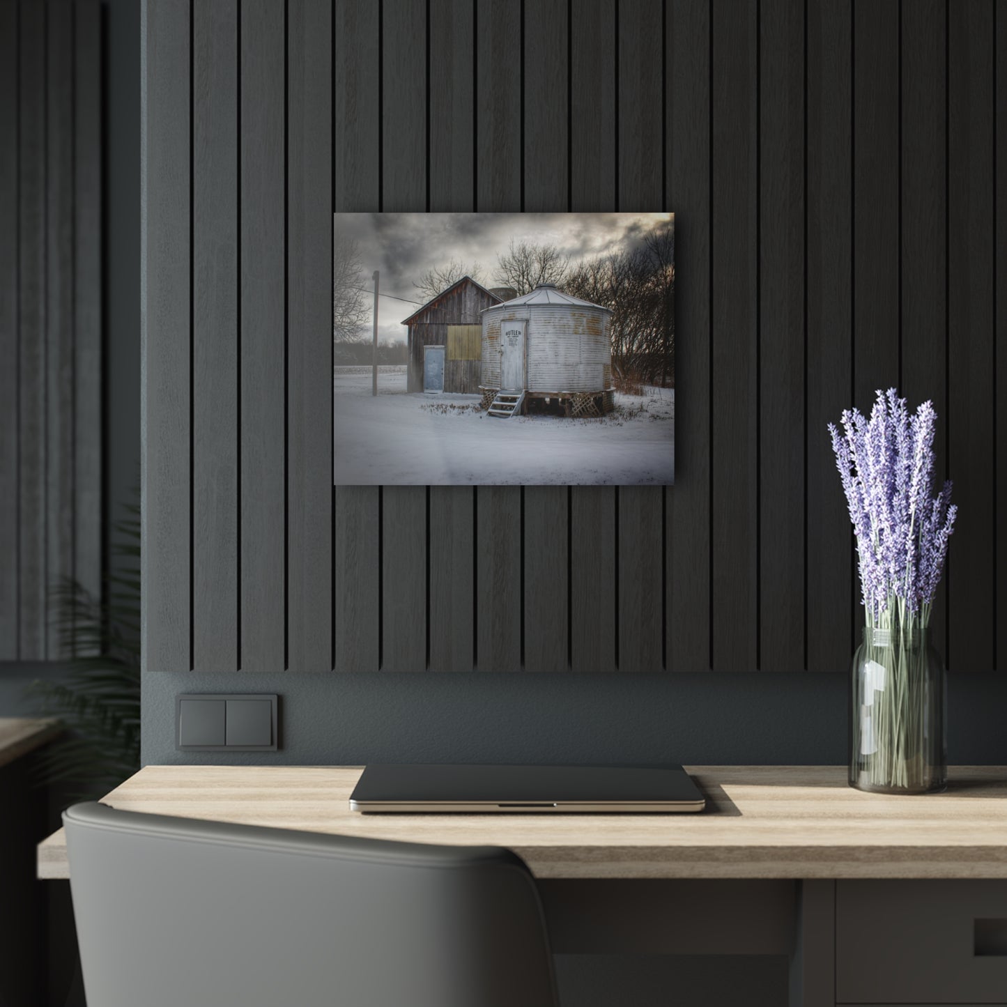 U R There Photography Vassar Silo and Shack Rustic Farmhouse Acrylic Wall Print