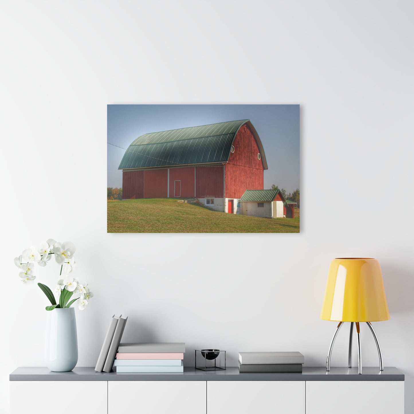 U R There Photography Barnes Road Red Rustic Farmhouse Acrylic Wall Print