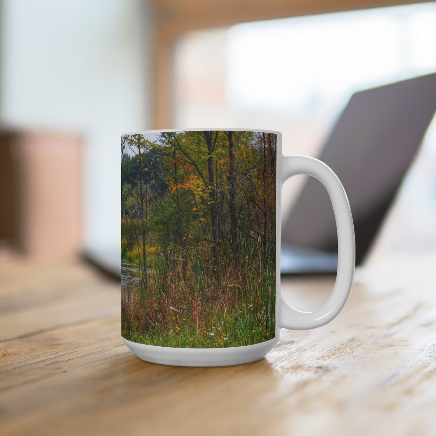 Rustic Farmhouse Coffee Mug featuring A River Runs Through It