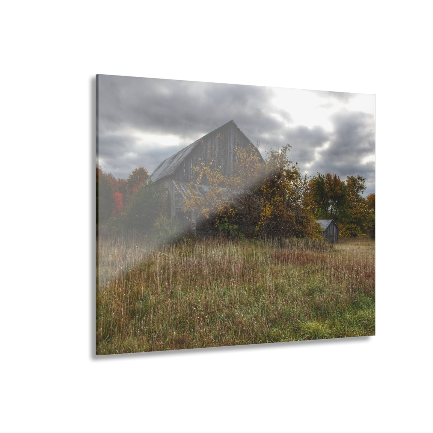 U R There Photography Church Road Grey V Rustic Farmhouse Acrylic Wall Print
