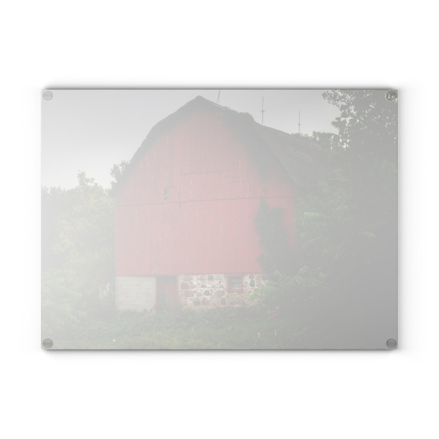 U R There Photography Brown Road Hidden Red I Rustic Farmhouse Tempered-Glass Cutting Board