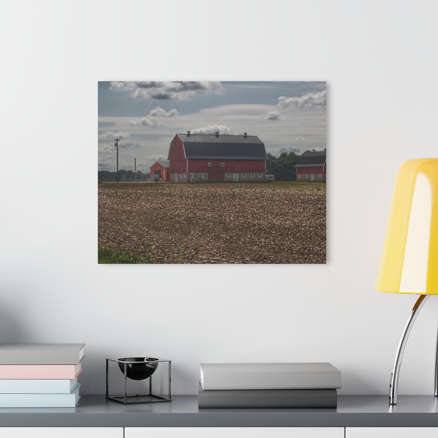 U R There Photography Wheeling Road Red Rustic Farmhouse Acrylic Wall Print