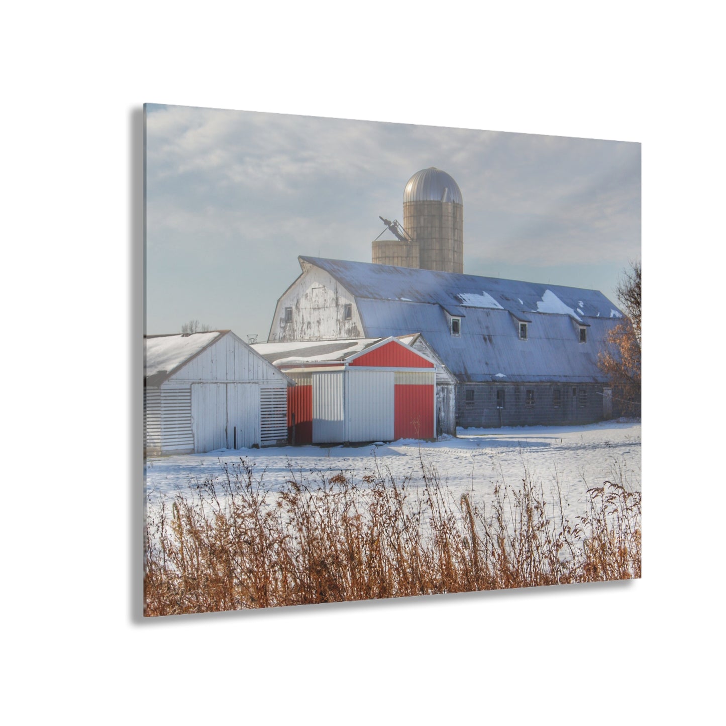 U R There Photography Shoemaker Road Grey Rustic Farmhouse Acrylic Wall Print