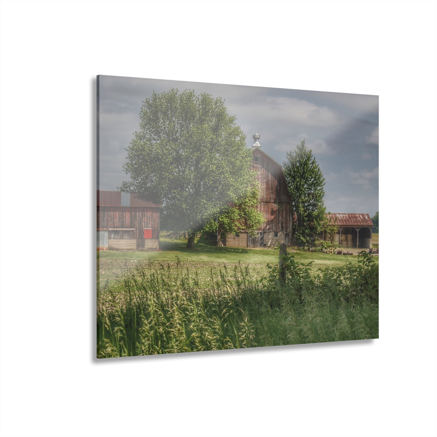 U R There Photography Ross Road Red Rustic Farmhouse Acrylic Wall Print 14 "x 11"