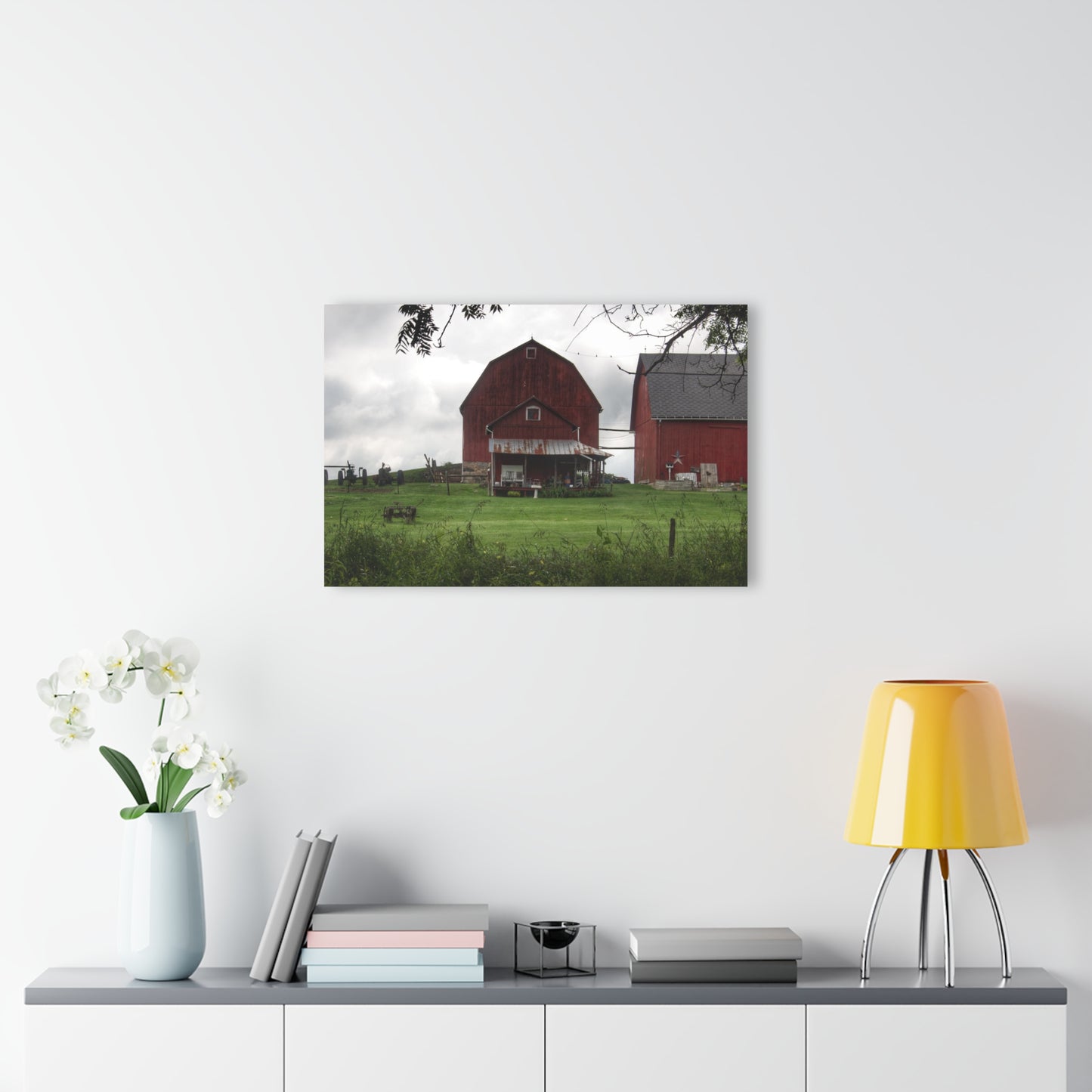 U R There Photography Bishop Road Reds II Rustic Farmhouse Acrylic Wall Print