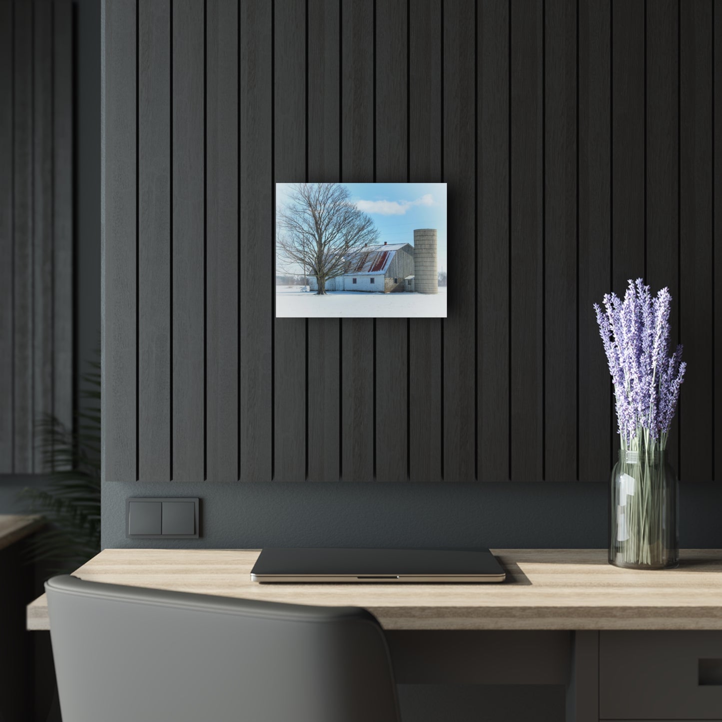 U R There Photography Barnes Road White Rustic Farmhouse Acrylic Wall Print