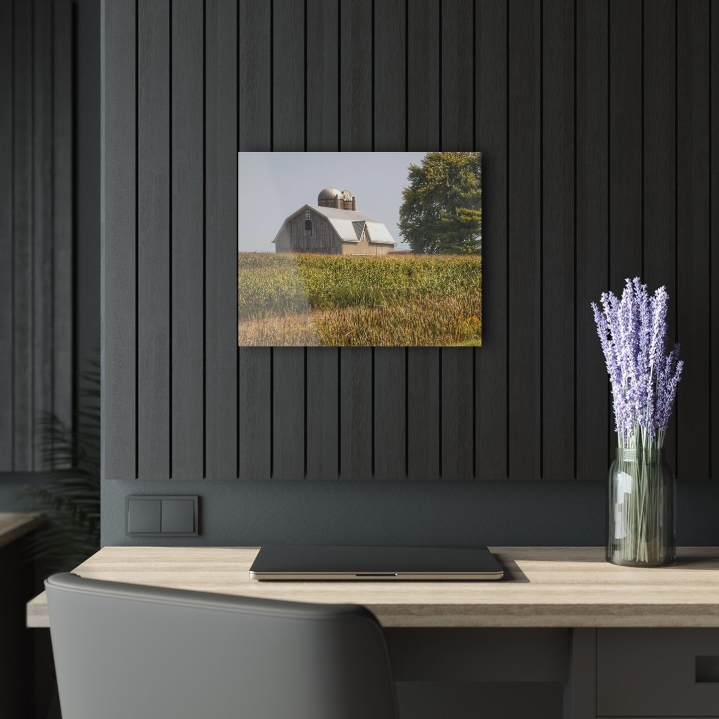 U R There Photography Beyond the September Corn on Swaffer Rustic Farmhouse Acrylic Wall Print