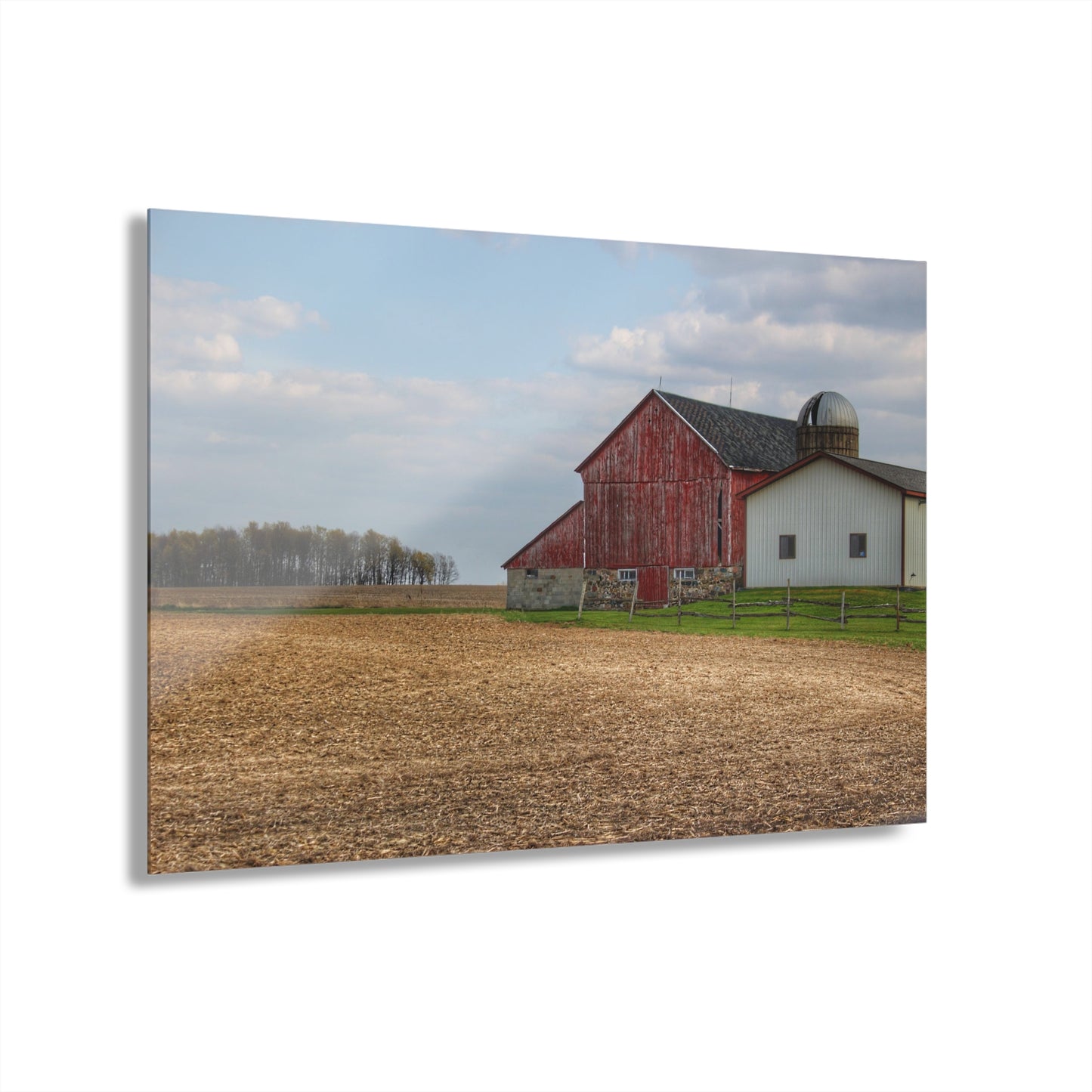 U R There Photography Cedar Creek Road Saltbox Red Rustic Farmhouse Acrylic Wall Print