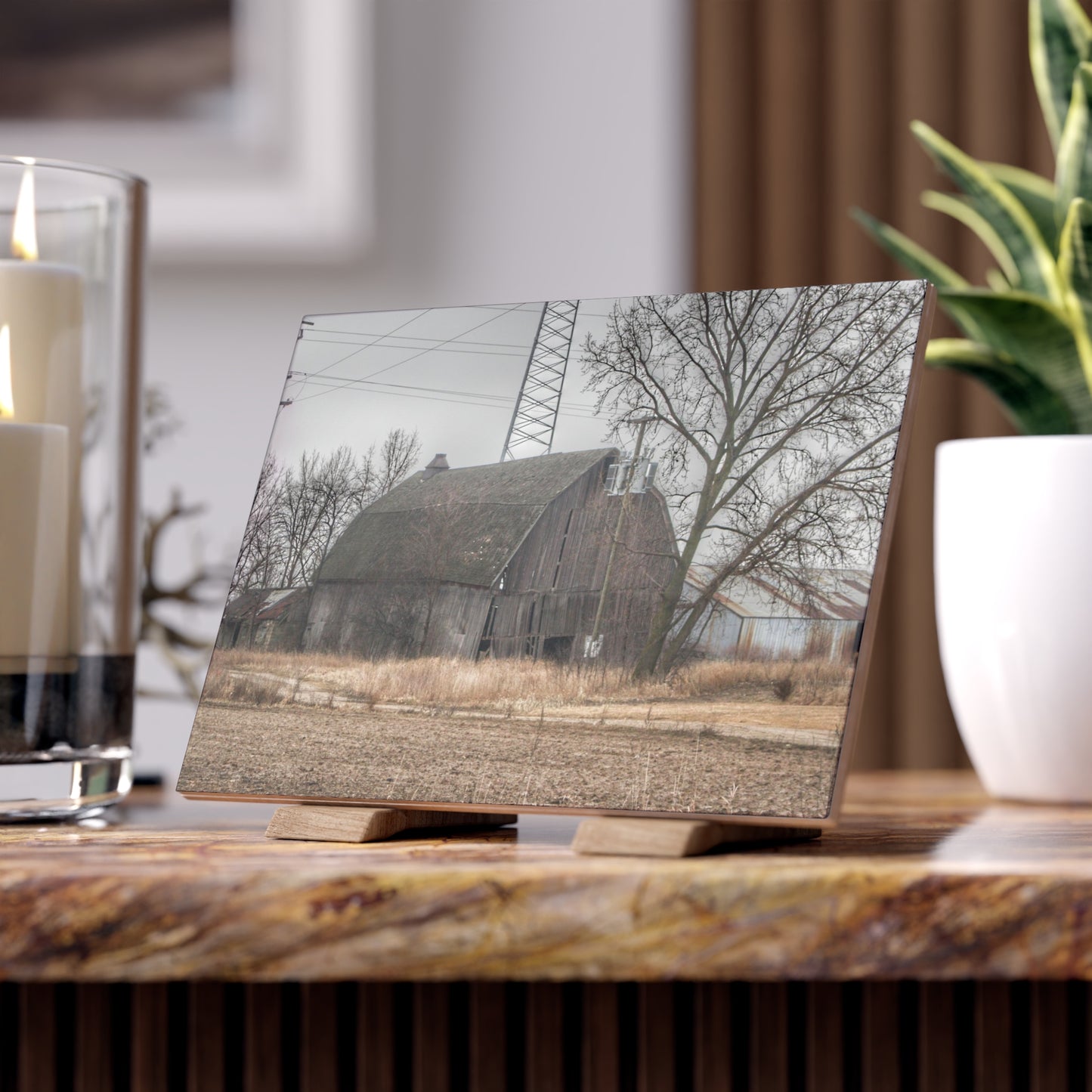 U R There Photography Barnes Road End of Days Rustic Farmhouse Decorative Ceramic Tile