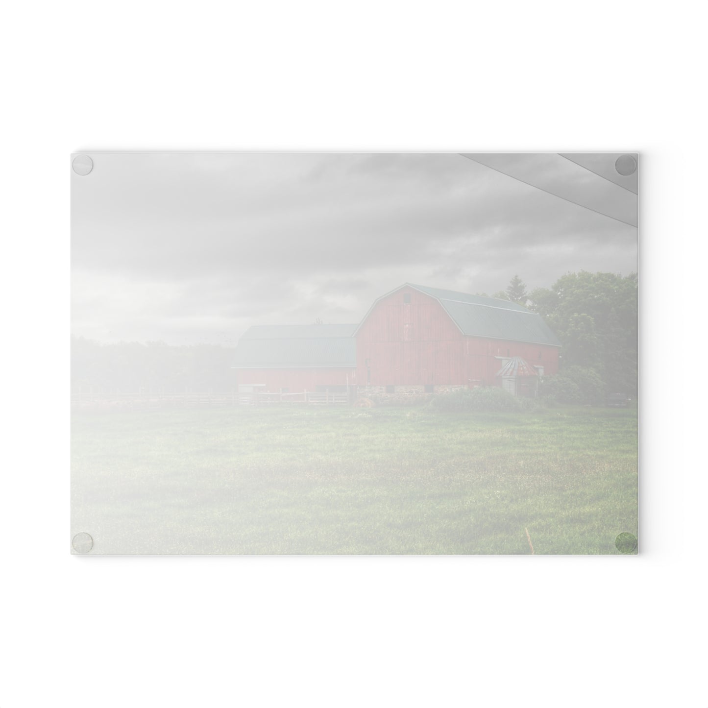U R There Photography Clifford Road Red I Rustic Farmhouse Tempered-Glass Cutting Board
