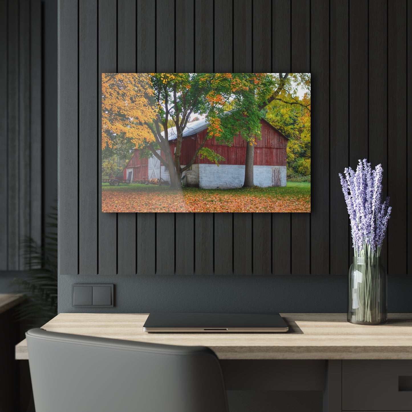 U R There Photography M-25 Red Rustic Farmhouse Acrylic Wall Print