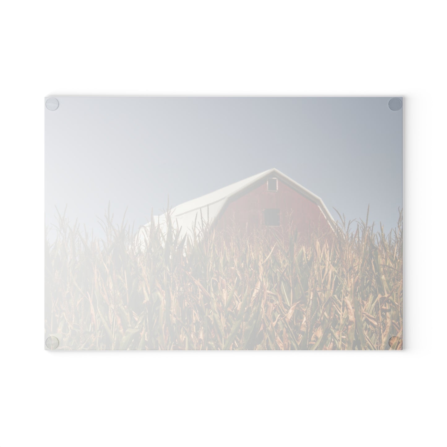 U R There Photography Beyond the Corn Rustic Farmhouse Tempered-Glass Cutting Board