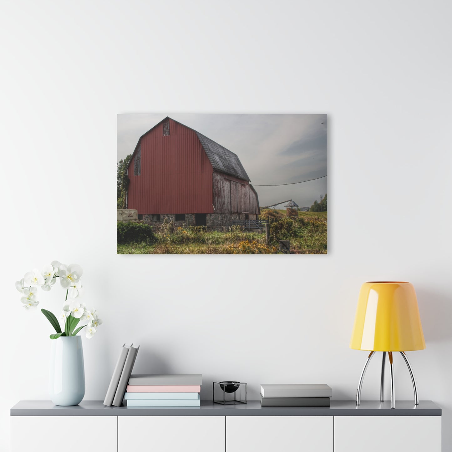 U R There Photography Roadside Stone Red Rustic Farmhouse Acrylic Wall Print