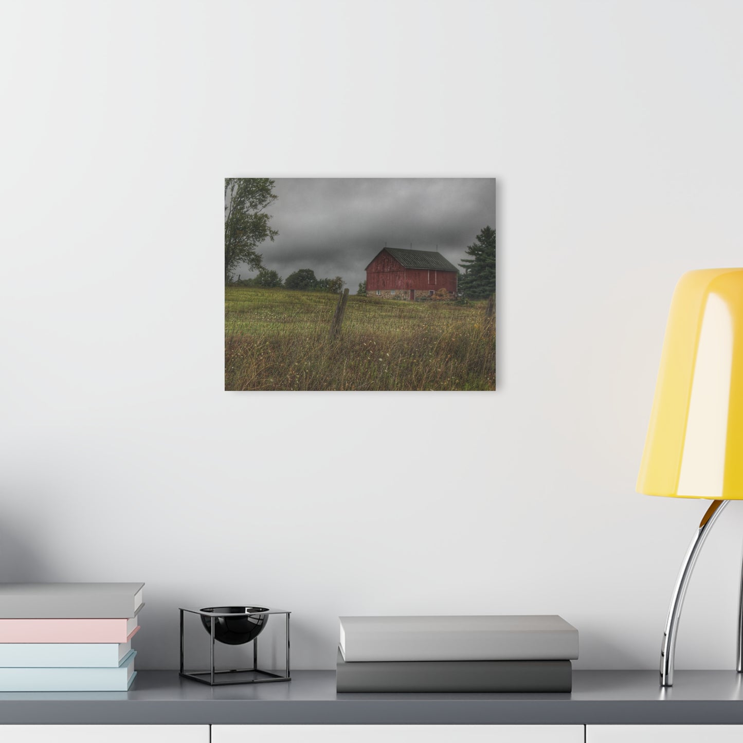 U R There Photography Stone Red Rustic Farmhouse Acrylic Wall Print