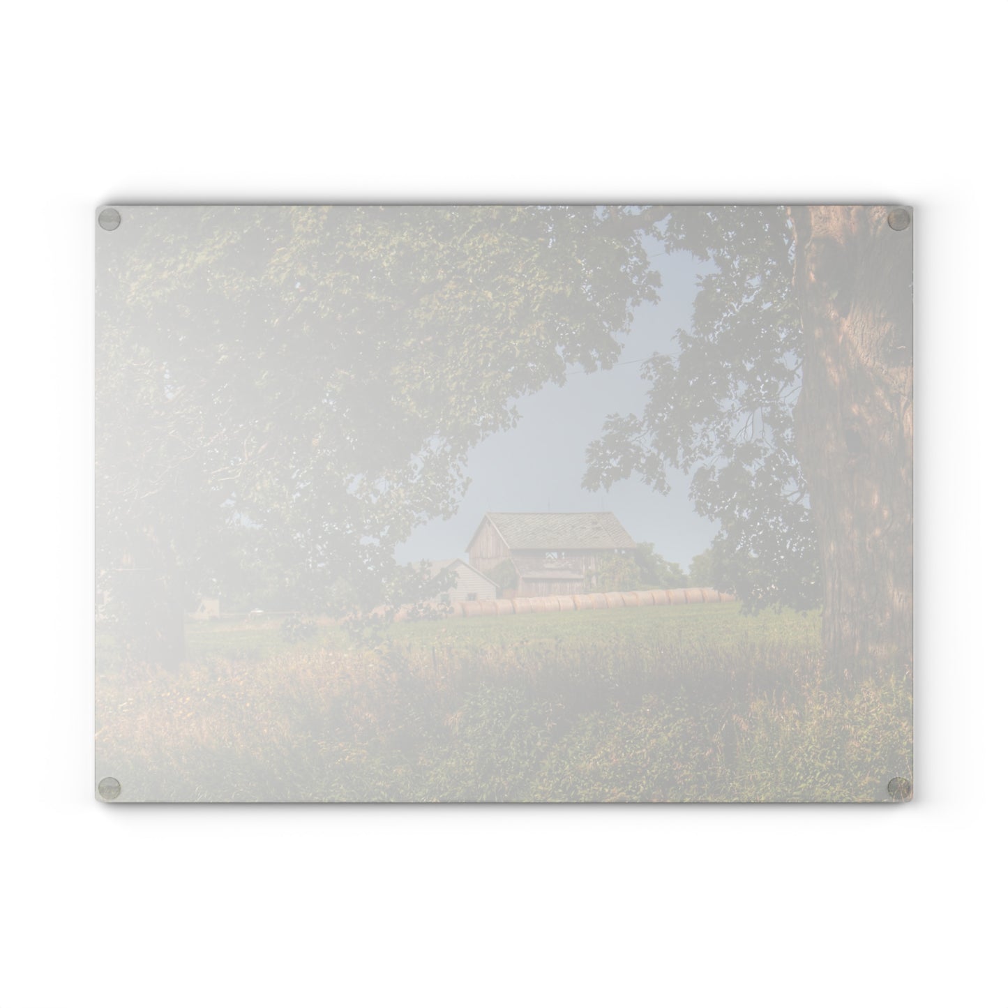 U R There Photography Treasurer Road Haybarn Rustic Farmhouse Tempered-Glass Cutting Board