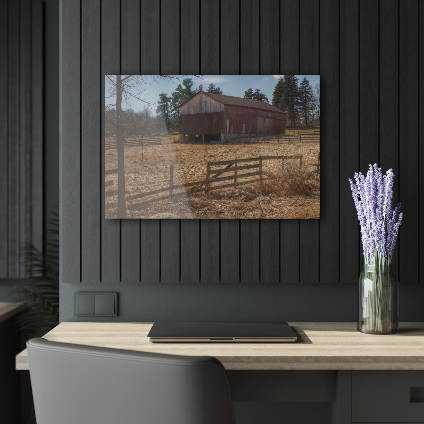 U R There Photography Hough Road Rural Red Rustic Farmhouse Acrylic Wall Print