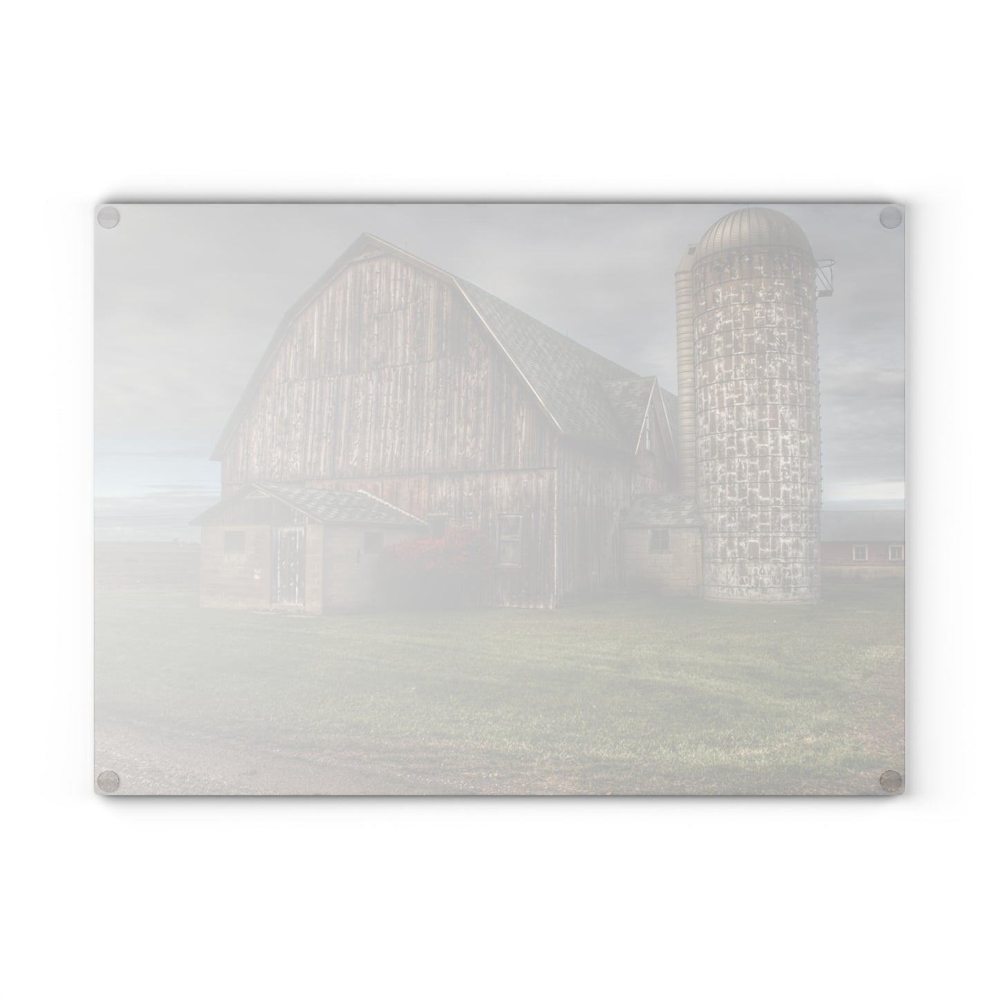 U R There Photography Roedel Road Red Rustic Farmhouse Tempered-Glass Cutting Board