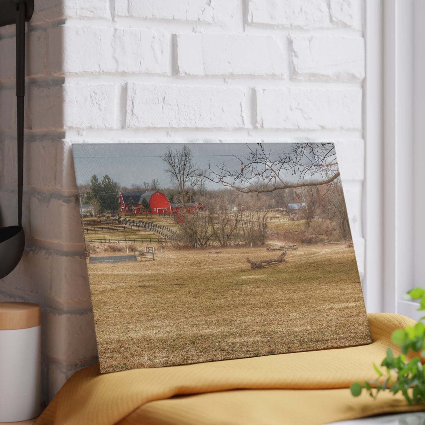 U R There Photography Beyond the Trees on Rock Valley Road Rustic Farmhouse Tempered-Glass Cutting Board