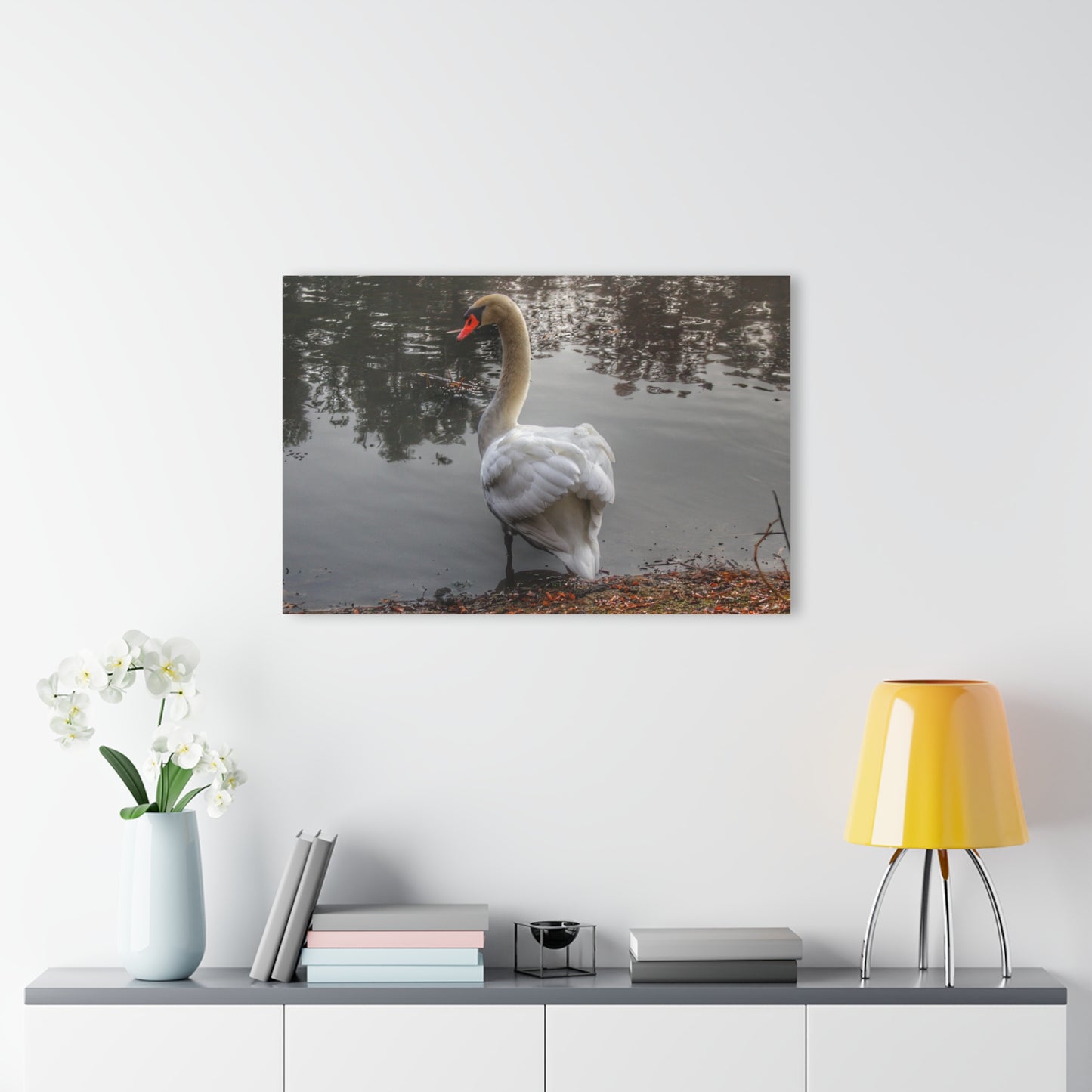 U R There Photography Swans of Duck Lake III Rustic Farmhouse Acrylic Wall Print