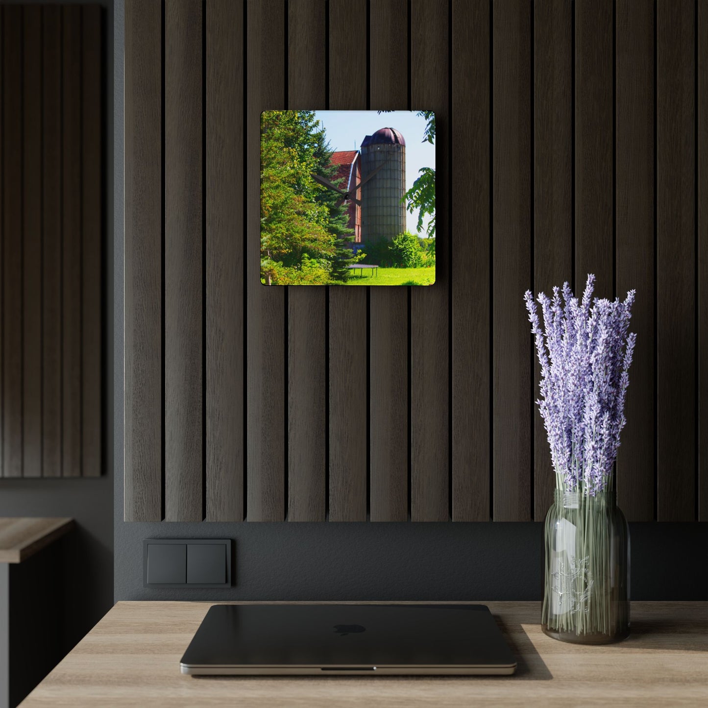 U R There Photography Atwell Road Hidden Rustic Farmhouse Acrylic Analog Wall Clock