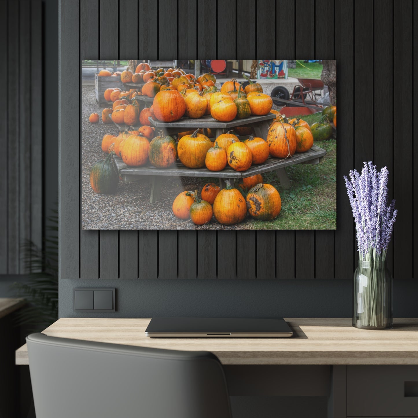 U R There Photography Tabletop Pumpkins Rustic Farmhouse Acrylic Wall Print