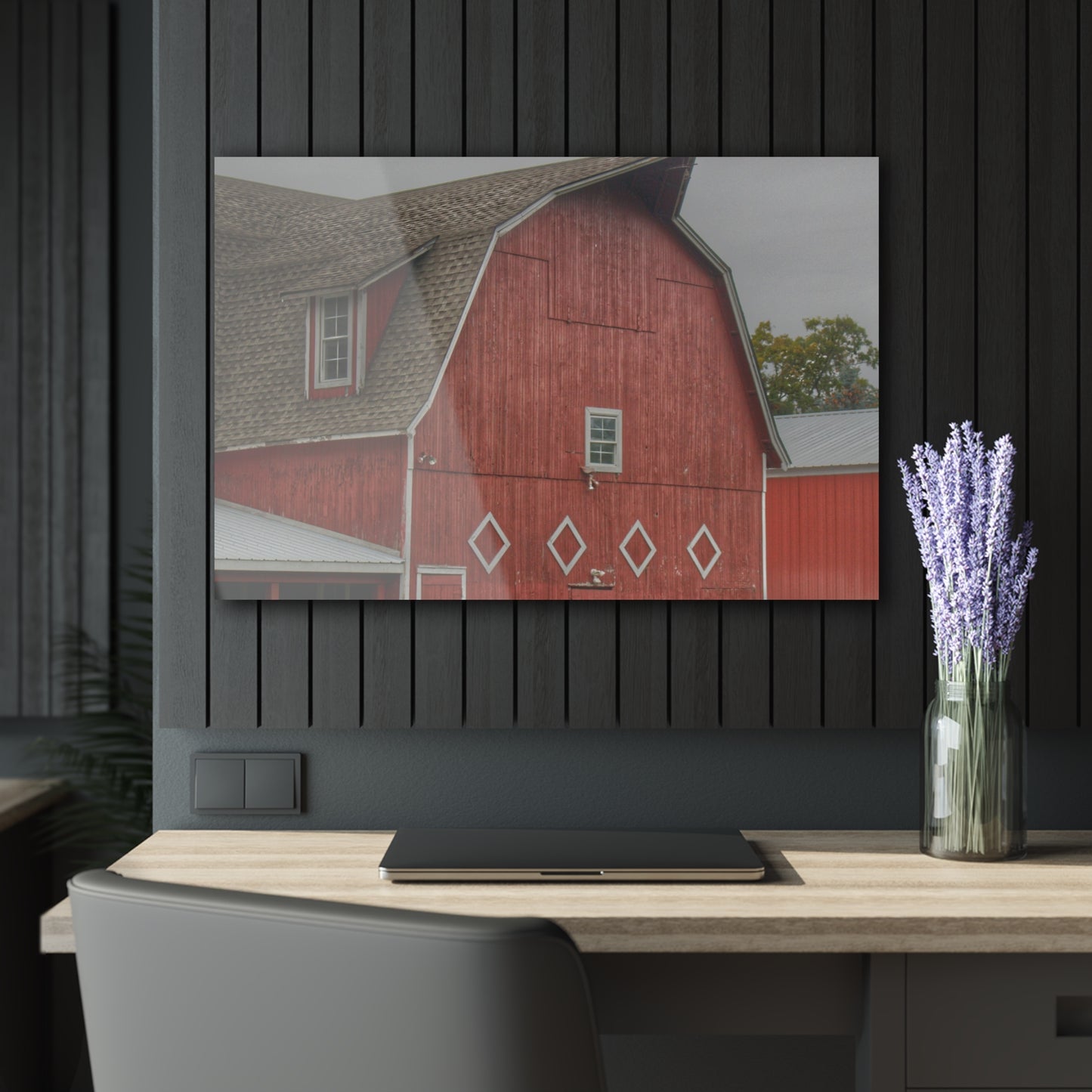 U R There Photography Brauer Road Red Rustic Farmhouse Acrylic Wall Print