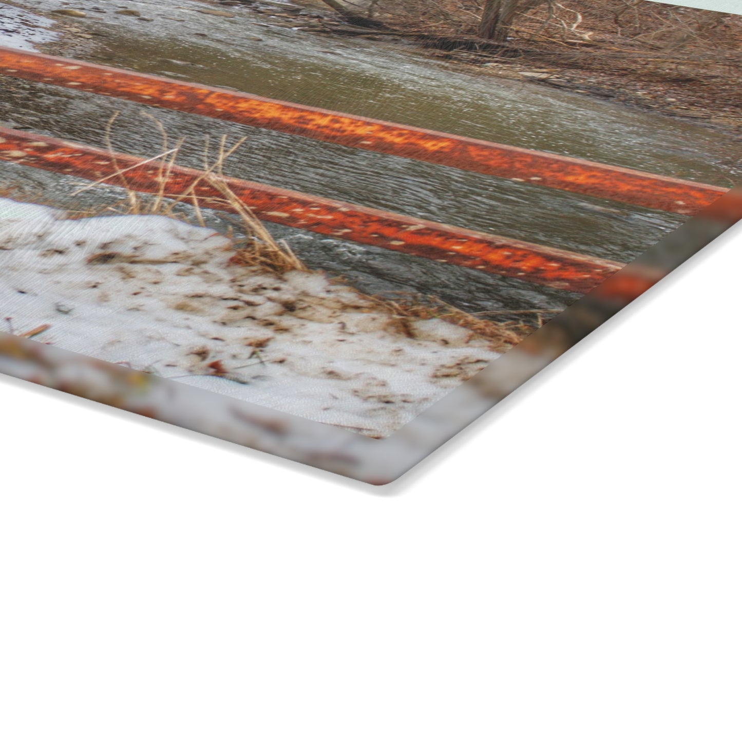 U R There Photography Piersonville Road Dam Rustic Farmhouse Tempered-Glass Cutting Board
