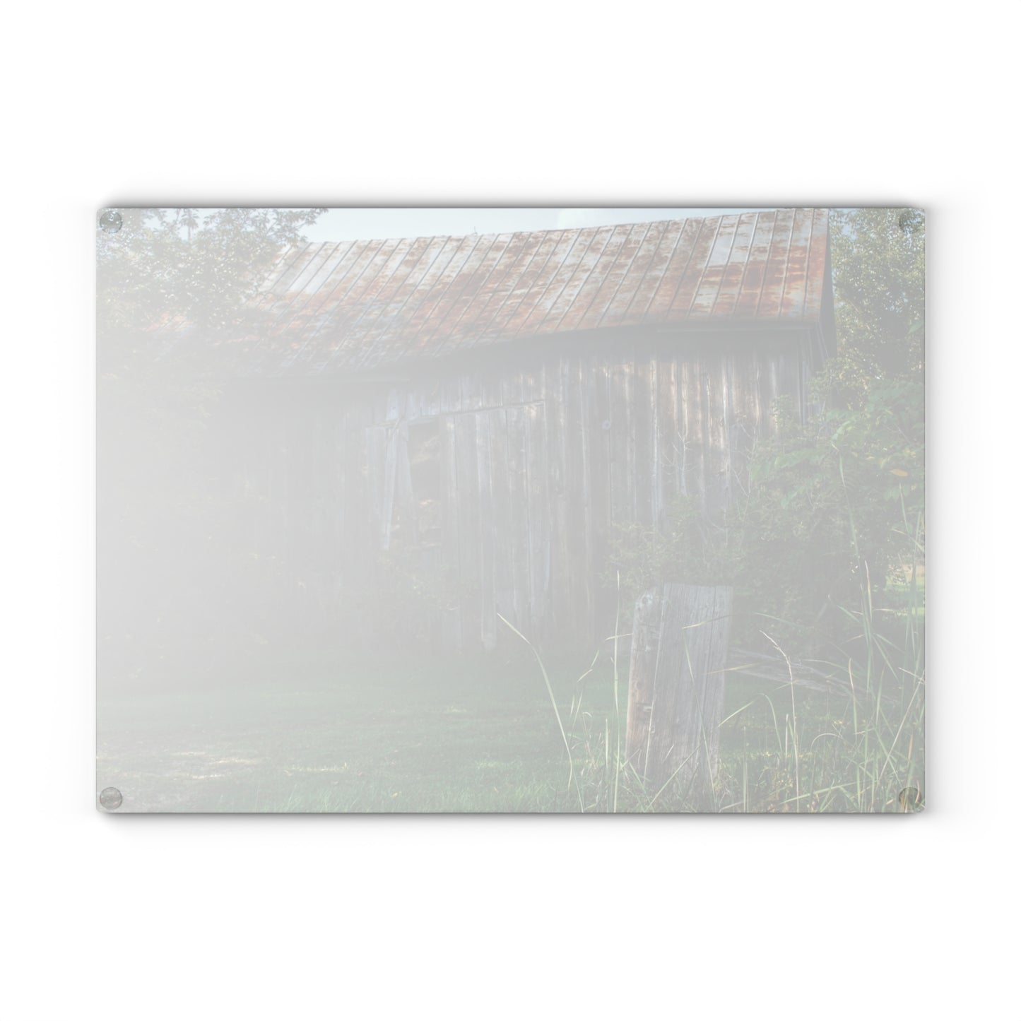 U R There Photography Rusted Grey Rustic Farmhouse Tempered-Glass Cutting Board