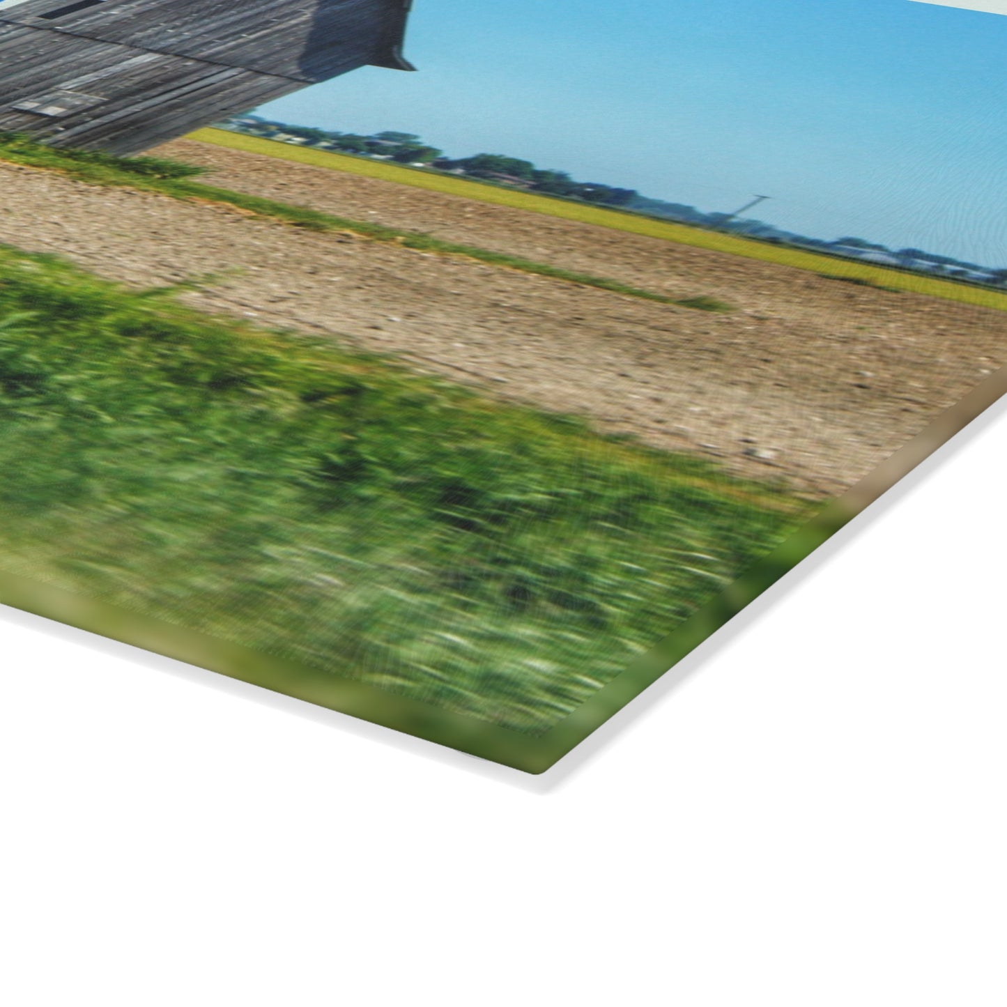 U R There Photography Unionville M-25 USA Grey Rustic Farmhouse Tempered-Glass Cutting Board