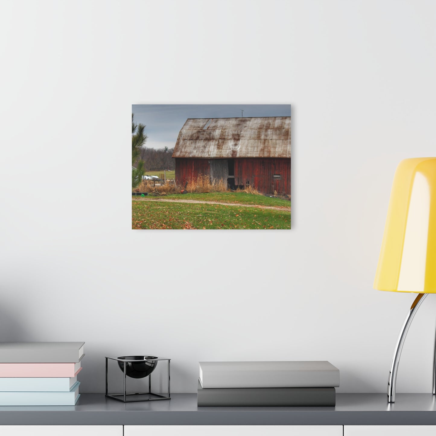 U R There Photography Castle Road Relic Red Rustic Farmhouse Acrylic Wall Print