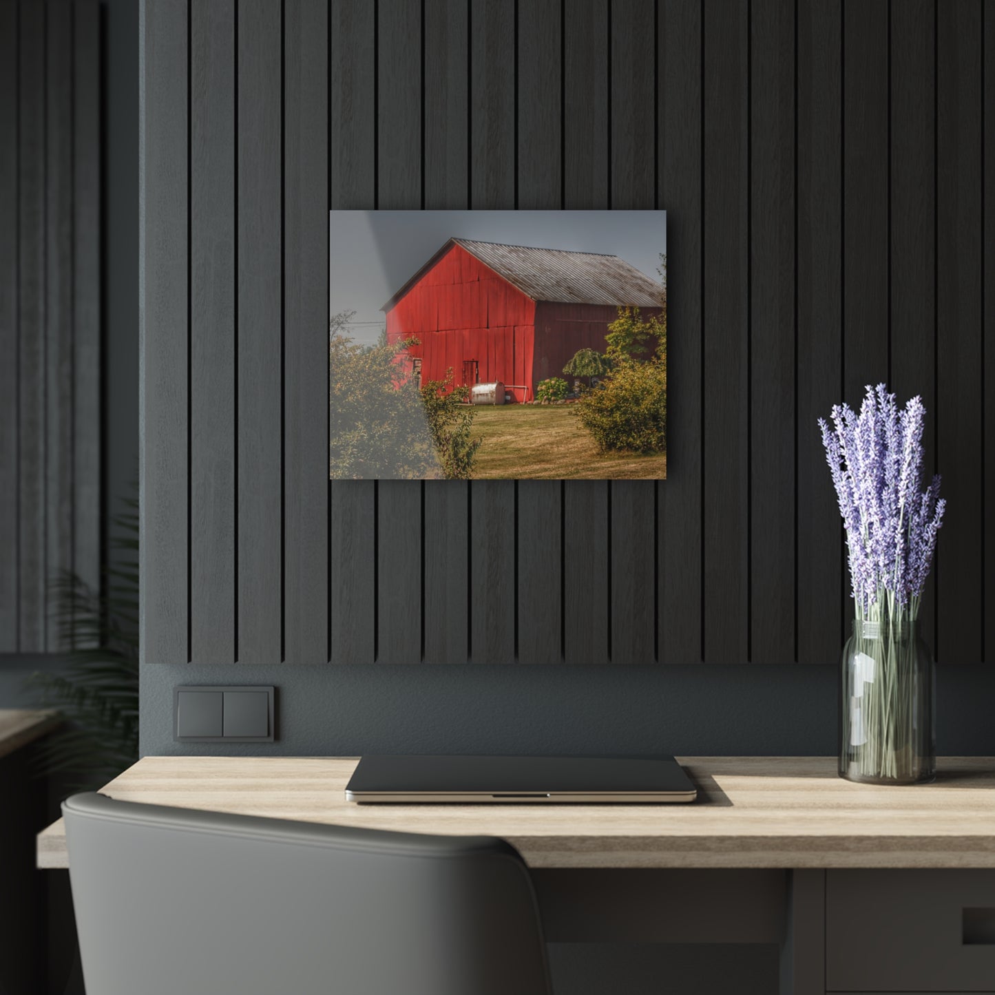 U R There Photography Vassar Roadside Red Rustic Farmhouse Acrylic Wall Print