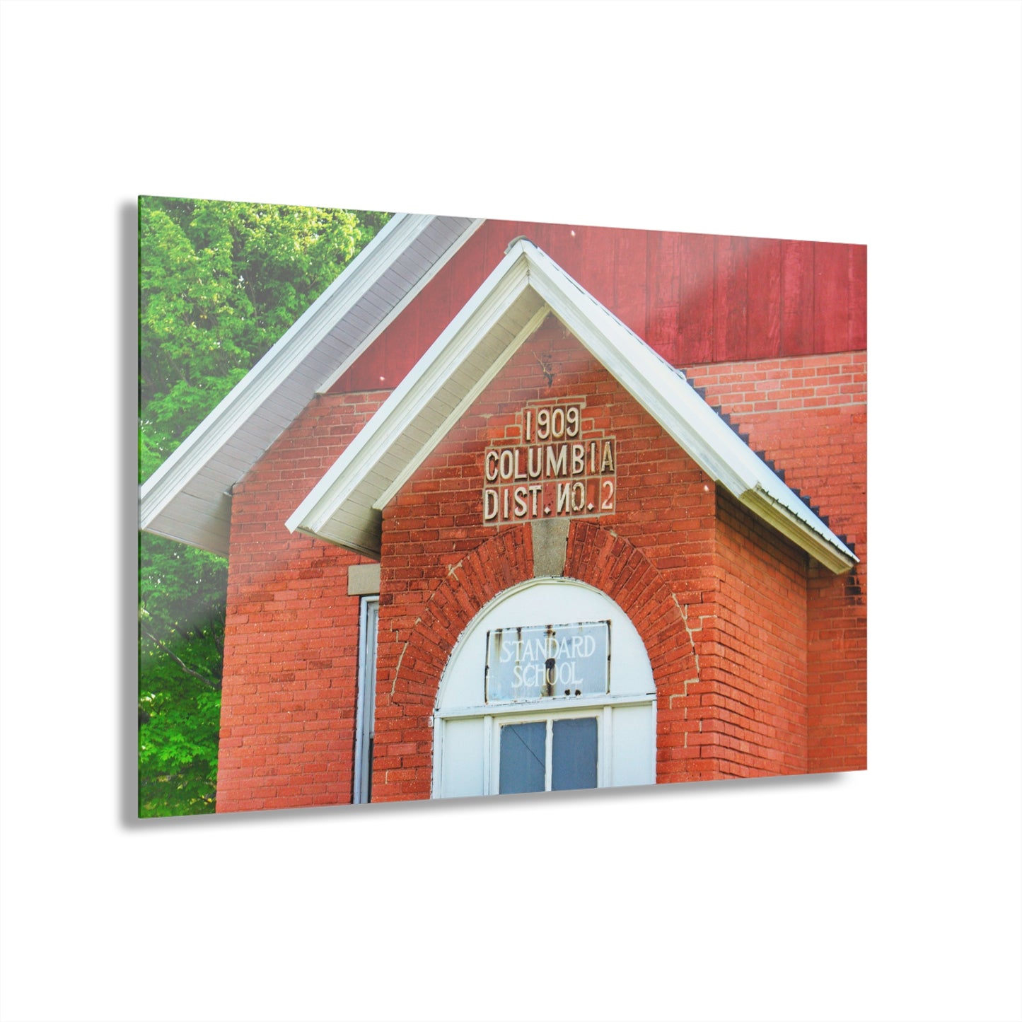 U R There Photography French Road Old Standard Schoolhouse II Rustic Farmhouse Acrylic Wall Print
