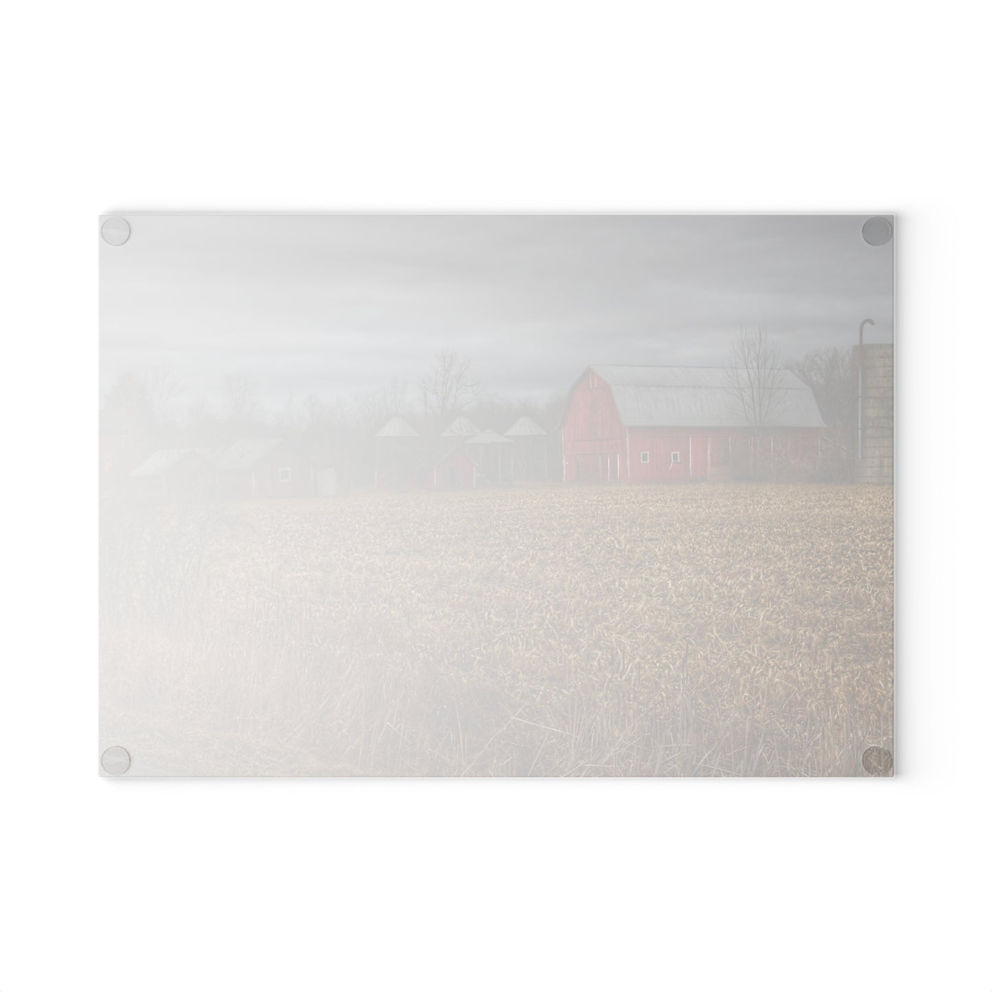 U R There Photography Barns of Arbela II Rustic Farmhouse Tempered-Glass Cutting Board