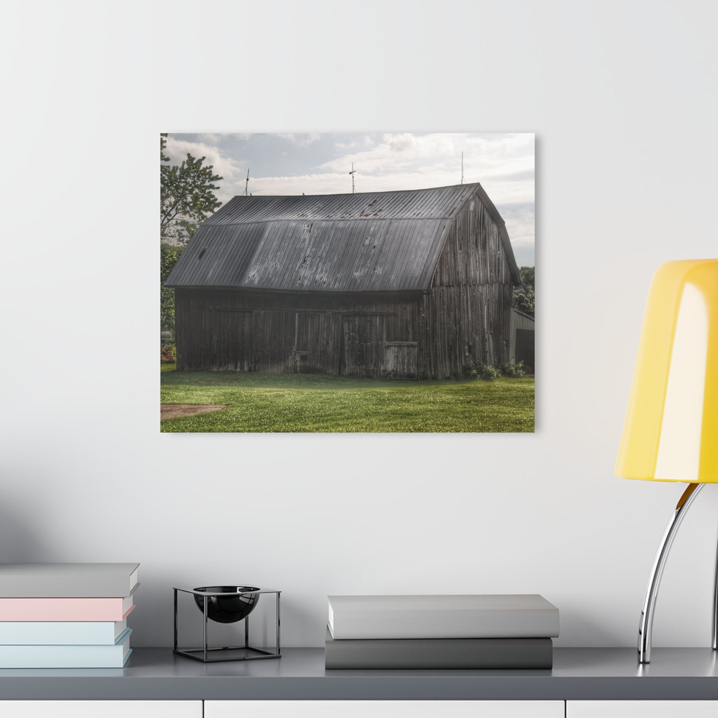 U R There Photography Rich Road Grey Rustic Farmhouse Acrylic Wall Print