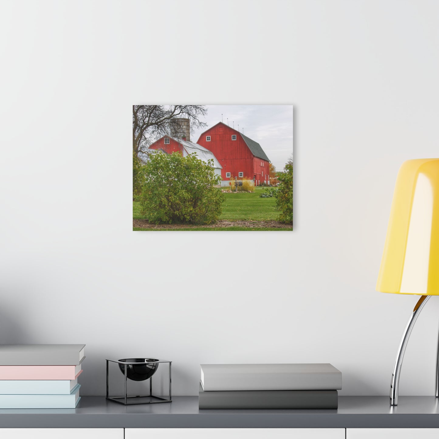 U R There Photography Potters Road Reds Rustic Farmhouse Acrylic Wall Print